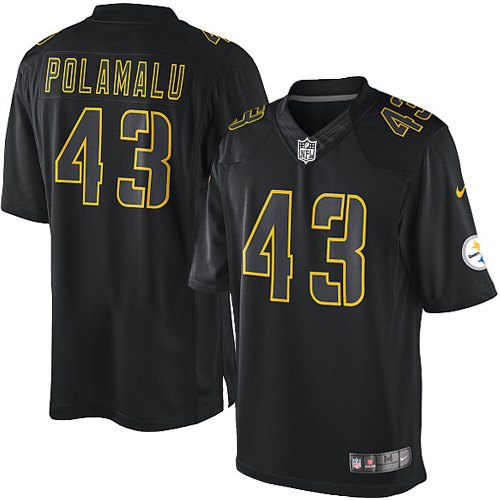 Youth Limited Troy Polamalu Nike Jersey Black - #43 Impact NFL Pittsburgh Steelers